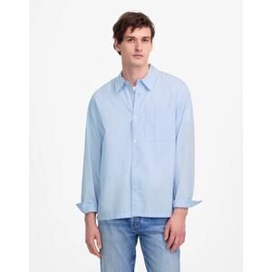NWT Madewell Straight-Hem Cotton Button-Up Shirt Whisper Blue Size Medium